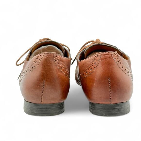 Nurture Avvery Derby Oxford Shoes Wingtip Lace-up Academia Women 6 Brown Leather - Picture 4 of 9
